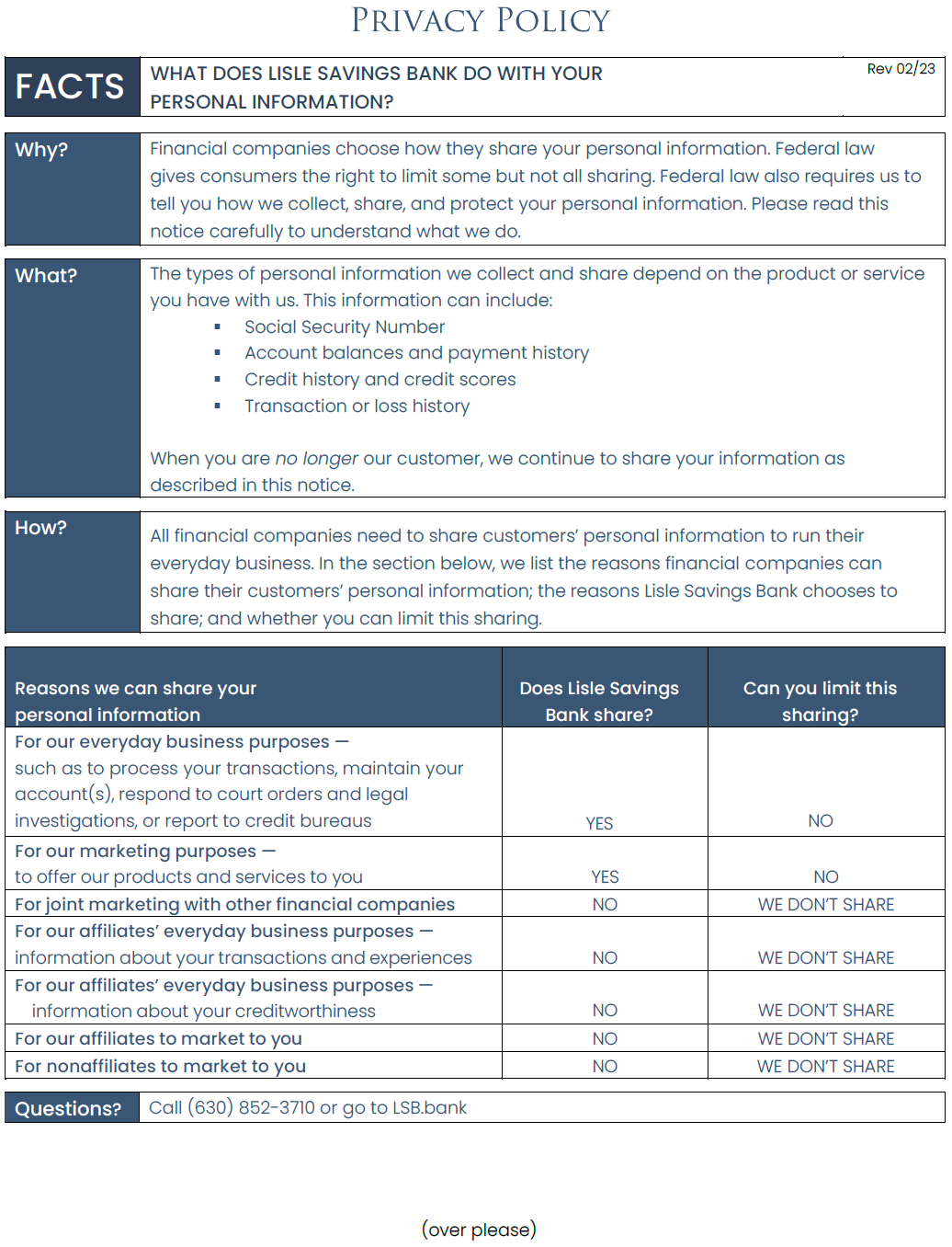 Privacy Policy - Page 1