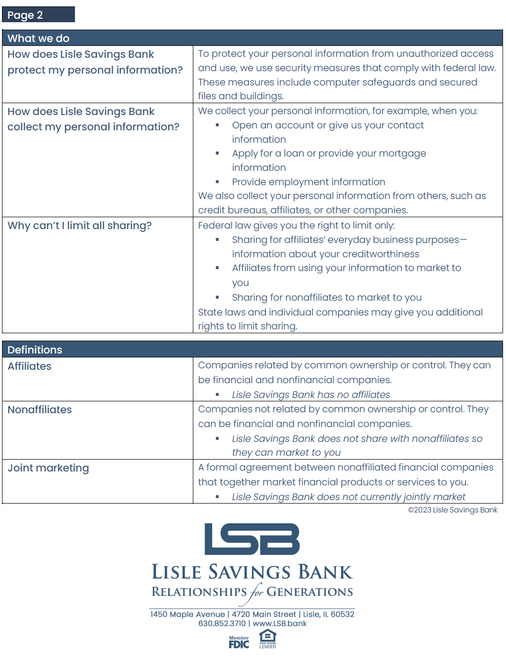 Privacy Policy - Page 2